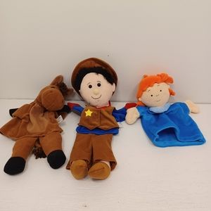 Timeless Toys hand puppets. Sheriff horse girl. Puppet play